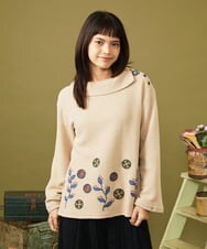 GJKLD34190 Jocomomola(ホコモモラ) Brotar エンブロイダリーカットソープルオーバー ベージュ