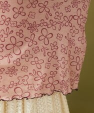 GJKLD35140 Jocomomola(ホコモモラ) 【日本製】Difuminado フラワープリントハイネックカットソー ピンク