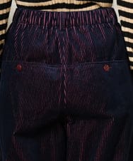 GJLAD02180 Jocomomola(ホコモモラ) Arriate コーデュロイワイドストレートパンツ ネイビー×ピンク