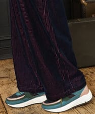 GJLAD02180 Jocomomola(ホコモモラ) Arriate コーデュロイワイドストレートパンツ ネイビー×ピンク