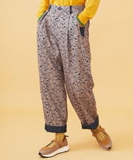 GJLAD70200 Jocomomola(ホコモモラ) Calle de Manuela Malasana アニマルプリントパンツ ブラック