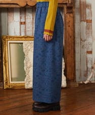 GJLAE03220 Jocomomola(ホコモモラ) Calle de Bordadores フラワープリントワイドパンツ ブルー