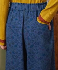 GJLAE03220 Jocomomola(ホコモモラ) Calle de Bordadores フラワープリントワイドパンツ ブルー