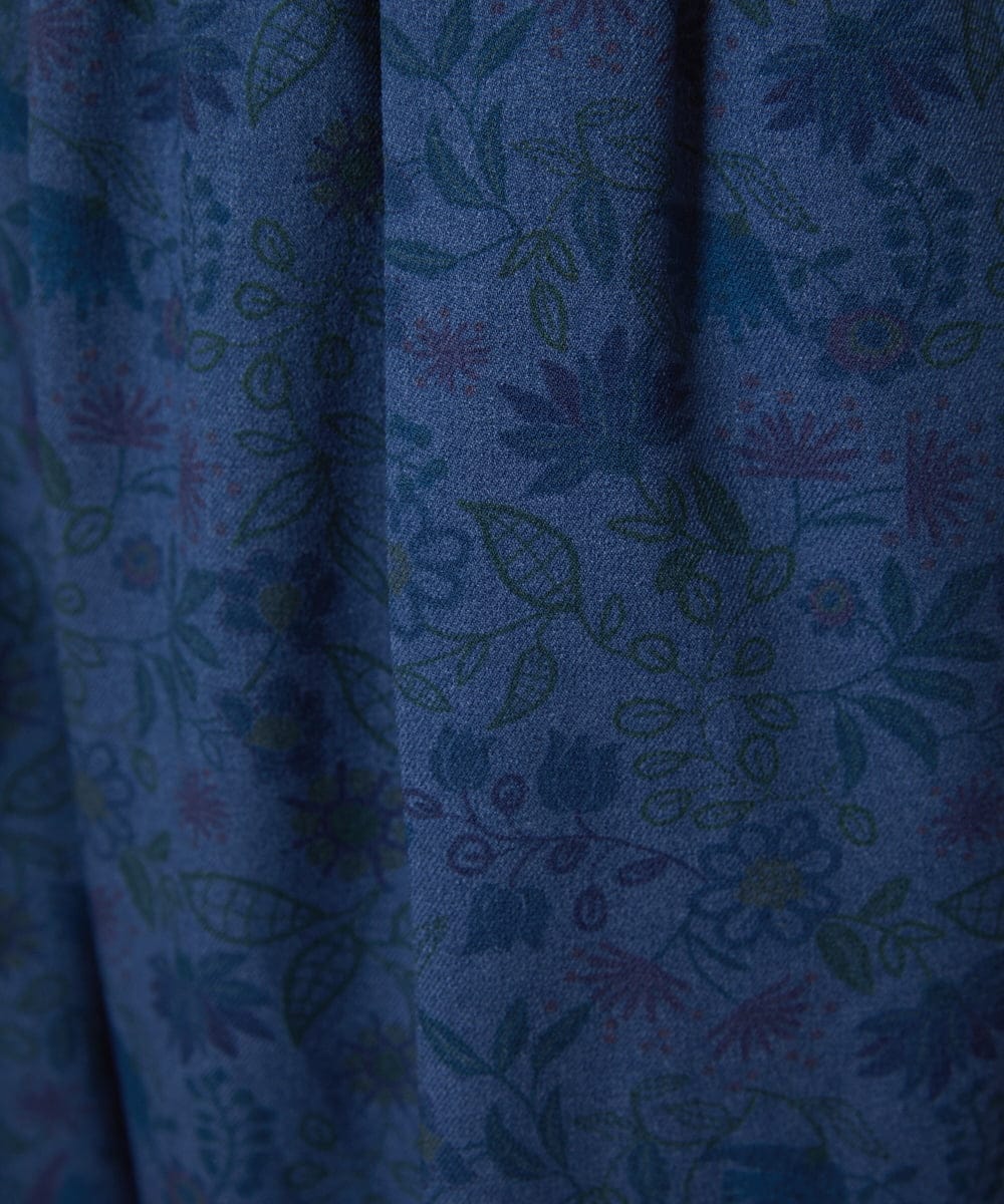 GJLAE03220 Jocomomola(ホコモモラ) Calle de Bordadores フラワープリントワイドパンツ ブルー