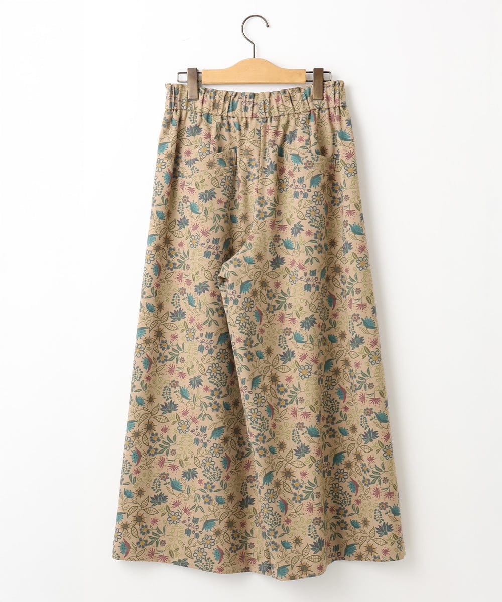 GJLAE03220 Jocomomola(ホコモモラ) Calle de Bordadores フラワープリントワイドパンツ ベージュ
