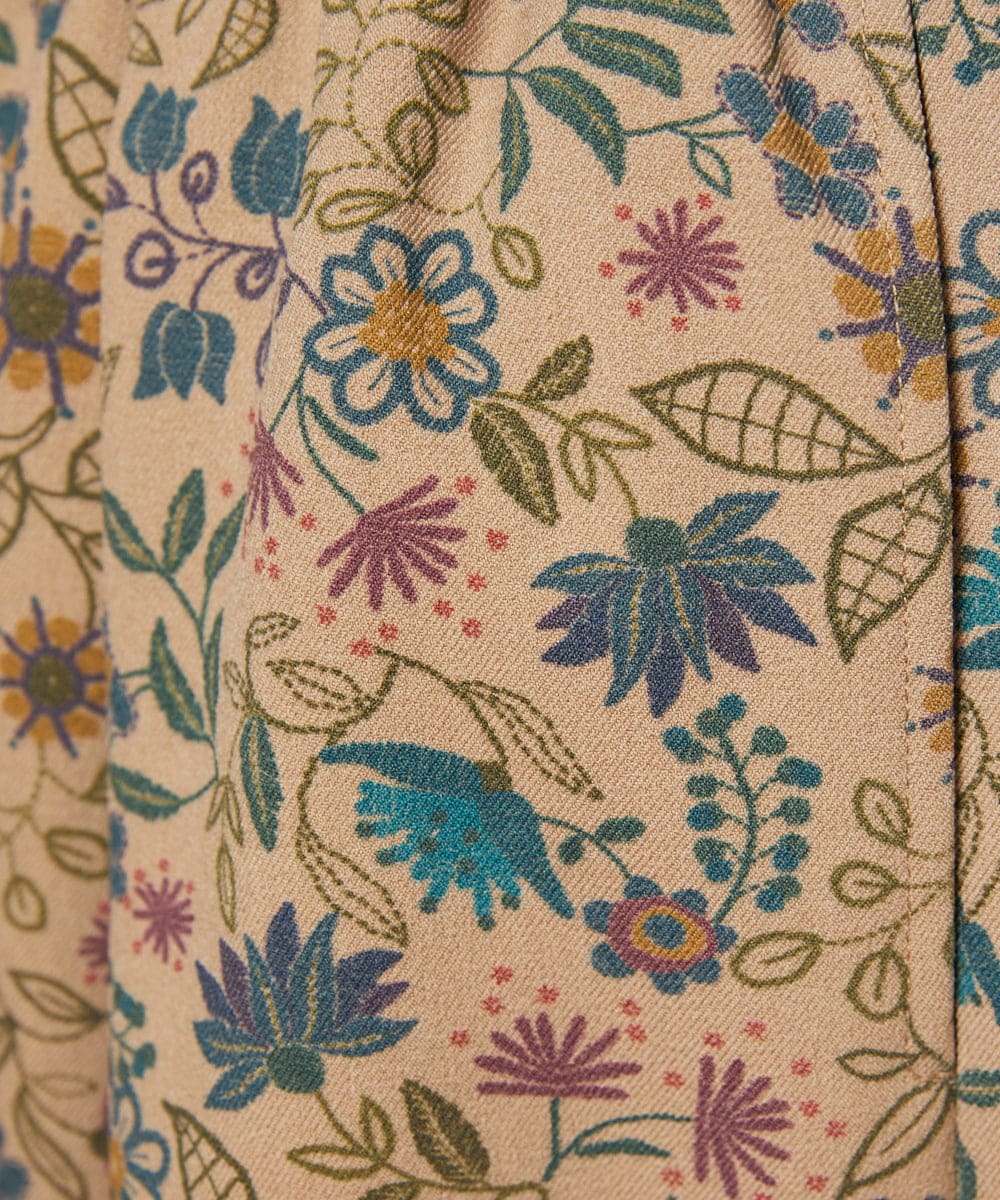 GJLAE03220 Jocomomola(ホコモモラ) Calle de Bordadores フラワープリントワイドパンツ ベージュ