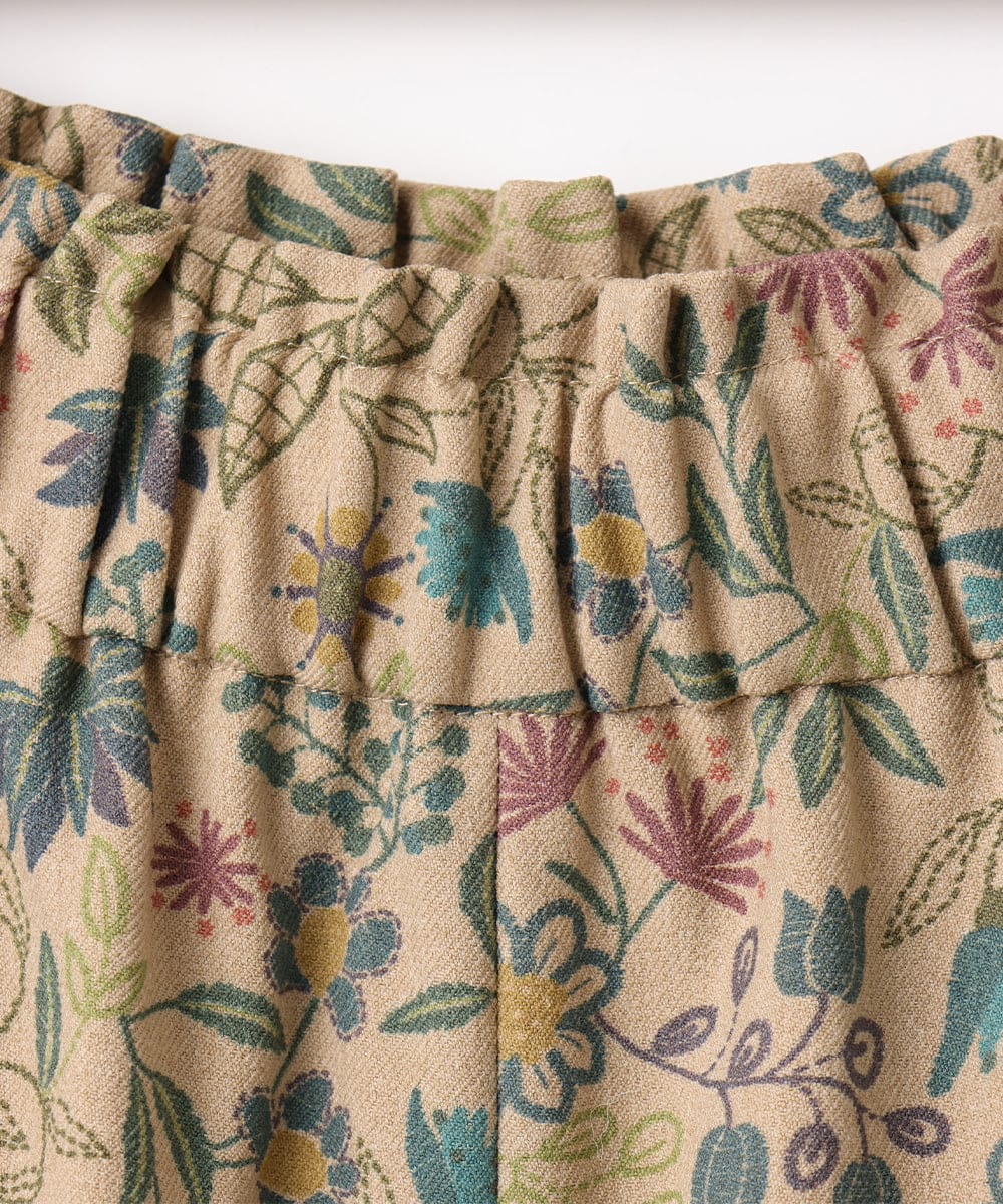 GJLAE03220 Jocomomola(ホコモモラ) Calle de Bordadores フラワープリントワイドパンツ ベージュ