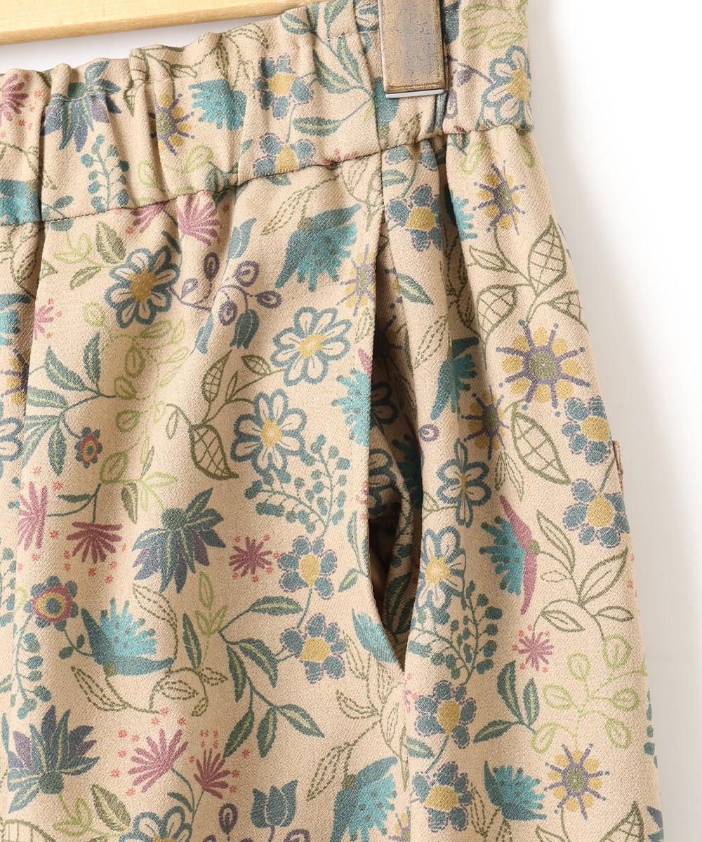 GJLAE03220 Jocomomola(ホコモモラ) Calle de Bordadores フラワープリントワイドパンツ ベージュ