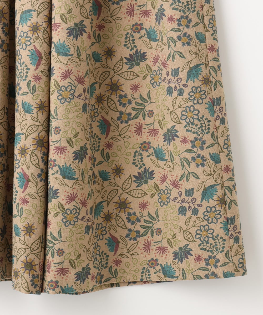 GJLAE03220 Jocomomola(ホコモモラ) Calle de Bordadores フラワープリントワイドパンツ ベージュ