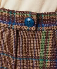 GJLAE41220 Jocomomola(ホコモモラ) Arriate チェック柄ワイドパンツ ネイビー