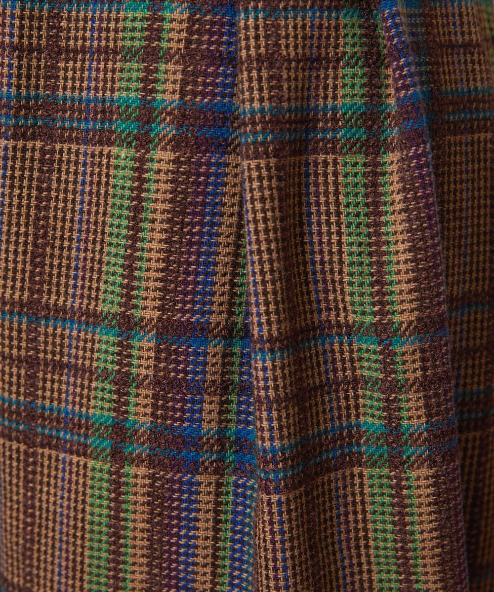 GJLAE41220 Jocomomola(ホコモモラ) Arriate チェック柄ワイドパンツ ネイビー