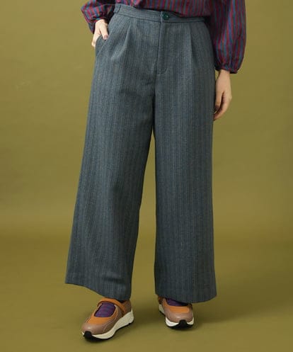 GJLAE42200 Jocomomola 【早割10%OFF】へリンボーンワイドストレートパンツ