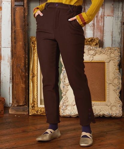 GJLAE43180 Jocomomola Brillito 裏起毛ストレッチパンツ