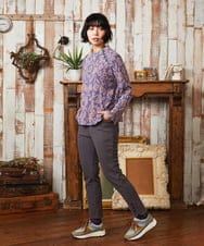 GJLAE43180 Jocomomola(ホコモモラ) Brillito 裏起毛ストレッチパンツ ブラウン