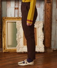 GJLAE43180 Jocomomola(ホコモモラ) Brillito 裏起毛ストレッチパンツ ブラウン