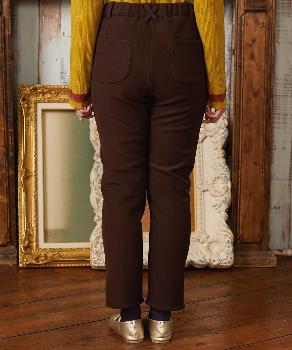 GJLAE43180 Jocomomola(ホコモモラ) Brillito 裏起毛ストレッチパンツ ブラウン