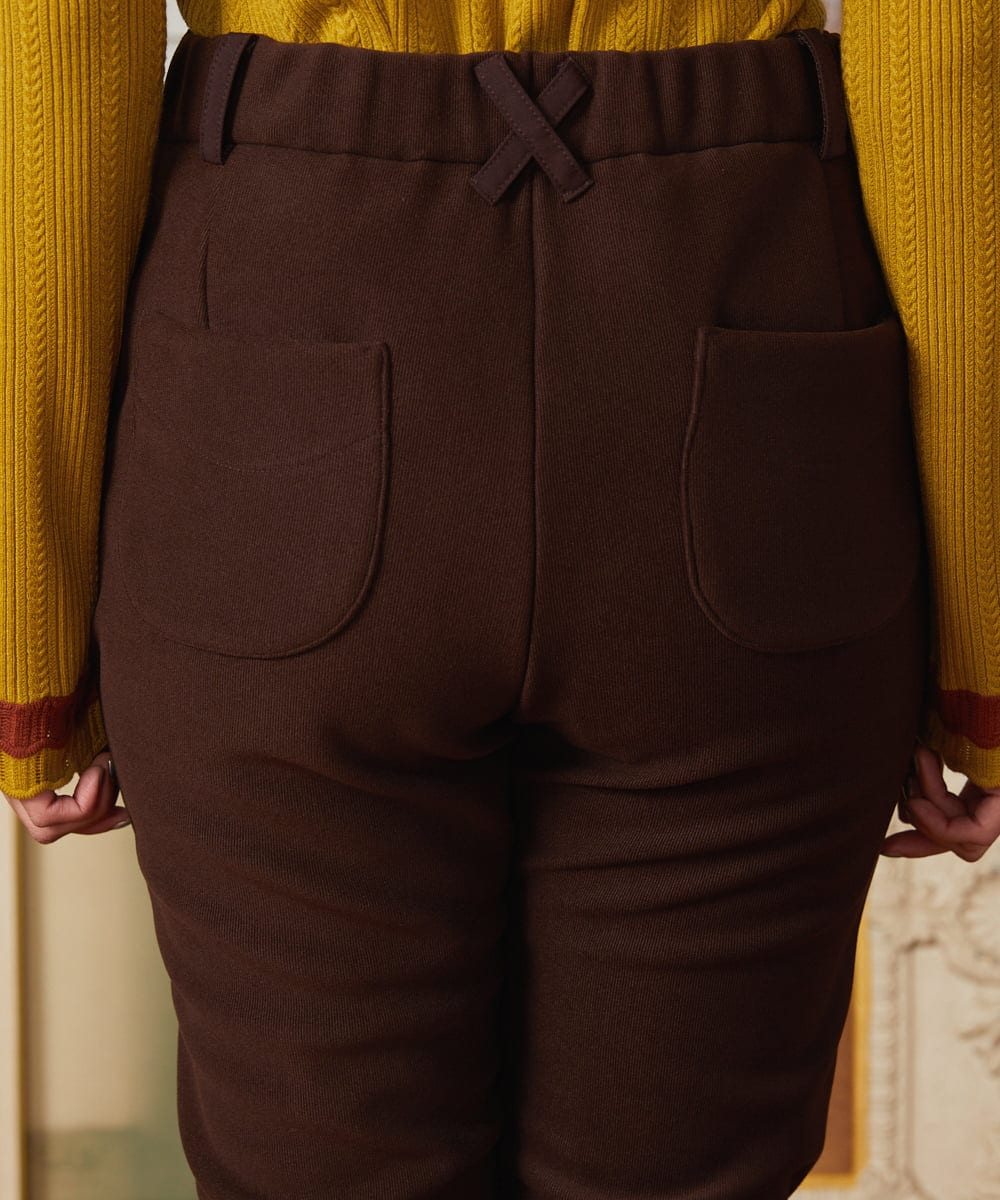 GJLAE43180 Jocomomola(ホコモモラ) Brillito 裏起毛ストレッチパンツ ブラウン