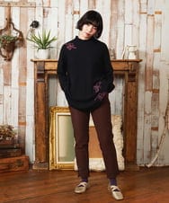 GJLAE43180 Jocomomola(ホコモモラ) Brillito 裏起毛ストレッチパンツ ブラウン