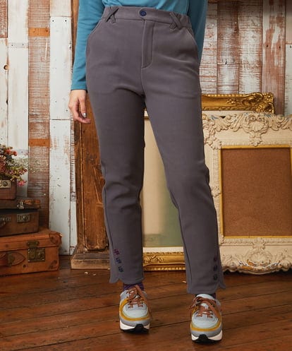 GJLAE43180 Jocomomola Brillito 裏起毛ストレッチパンツ