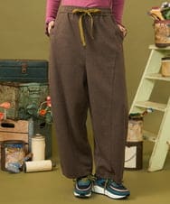 GJLAH43200 Jocomomola(ホコモモラ) 【ダブルポイント】カットソーフラワー刺繍パンツ ブラウン