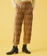 GJLAT36200 Jocomomola(ホコモモラ) Apagon ベロア刺繍パンツ キャメル