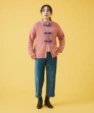 GJLAT36200 Jocomomola(ホコモモラ) Apagon ベロア刺繍パンツ キャメル