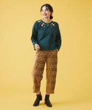 GJLAT36200 Jocomomola(ホコモモラ) Apagon ベロア刺繍パンツ キャメル