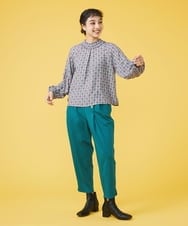 GJLAT53190 Jocomomola(ホコモモラ) R/Nyポンチ テーパードパンツ ブルーグリーン