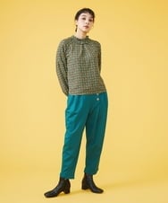 GJLAT53190 Jocomomola(ホコモモラ) R/Nyポンチ テーパードパンツ ブルーグリーン