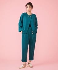 GJLAT53190 Jocomomola(ホコモモラ) R/Nyポンチ テーパードパンツ ブルーグリーン