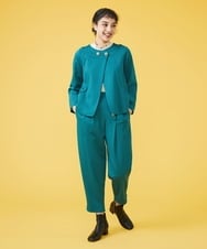 GJLAT53190 Jocomomola(ホコモモラ) R/Nyポンチ テーパードパンツ ブルーグリーン