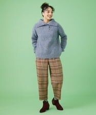 GJLAV43200 Jocomomola(ホコモモラ) グレンチェックパンツ ライトグレー