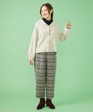 GJLAV43200 Jocomomola(ホコモモラ) グレンチェックパンツ ライトグレー