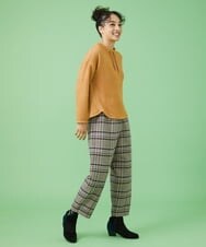GJLAV43200 Jocomomola(ホコモモラ) グレンチェックパンツ ライトグレー