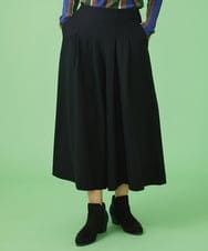 GJLAV51220 Jocomomola(ホコモモラ) 圧縮ウール天竺 ワイドパンツ ブラック
