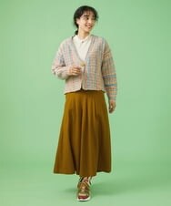 GJLAV51220 Jocomomola(ホコモモラ) 圧縮ウール天竺 ワイドパンツ ブラック