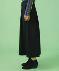 GJLAV51220 Jocomomola(ホコモモラ) 圧縮ウール天竺 ワイドパンツ ブラック