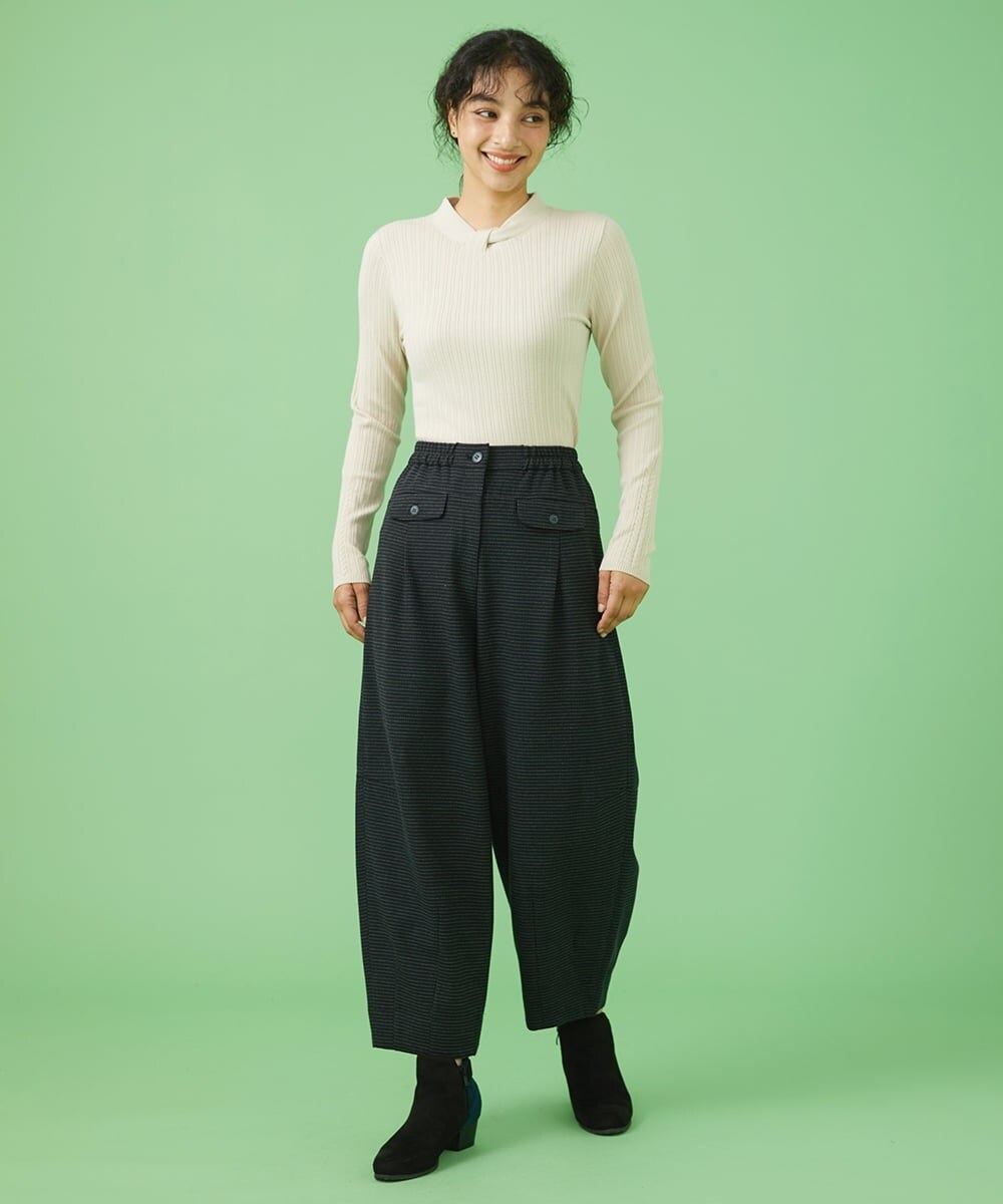 GJLAV72200 Jocomomola(ホコモモラ) Dormir ジャカードパンツ ブラック