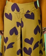 GJLAW03220 Jocomomola(ホコモモラ) Corazon ハートプリントワイドパンツ マスタード