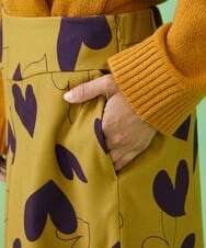 GJLAW03220 Jocomomola(ホコモモラ) Corazon ハートプリントワイドパンツ マスタード