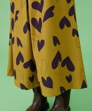 GJLAW03220 Jocomomola(ホコモモラ) Corazon ハートプリントワイドパンツ マスタード