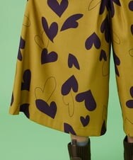 GJLAW03220 Jocomomola(ホコモモラ) Corazon ハートプリントワイドパンツ マスタード