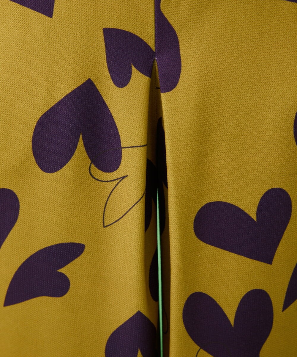 GJLAW03220 Jocomomola(ホコモモラ) Corazon ハートプリントワイドパンツ マスタード