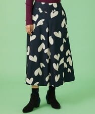 GJLAW03220 Jocomomola(ホコモモラ) Corazon ハートプリントワイドパンツ ブラック