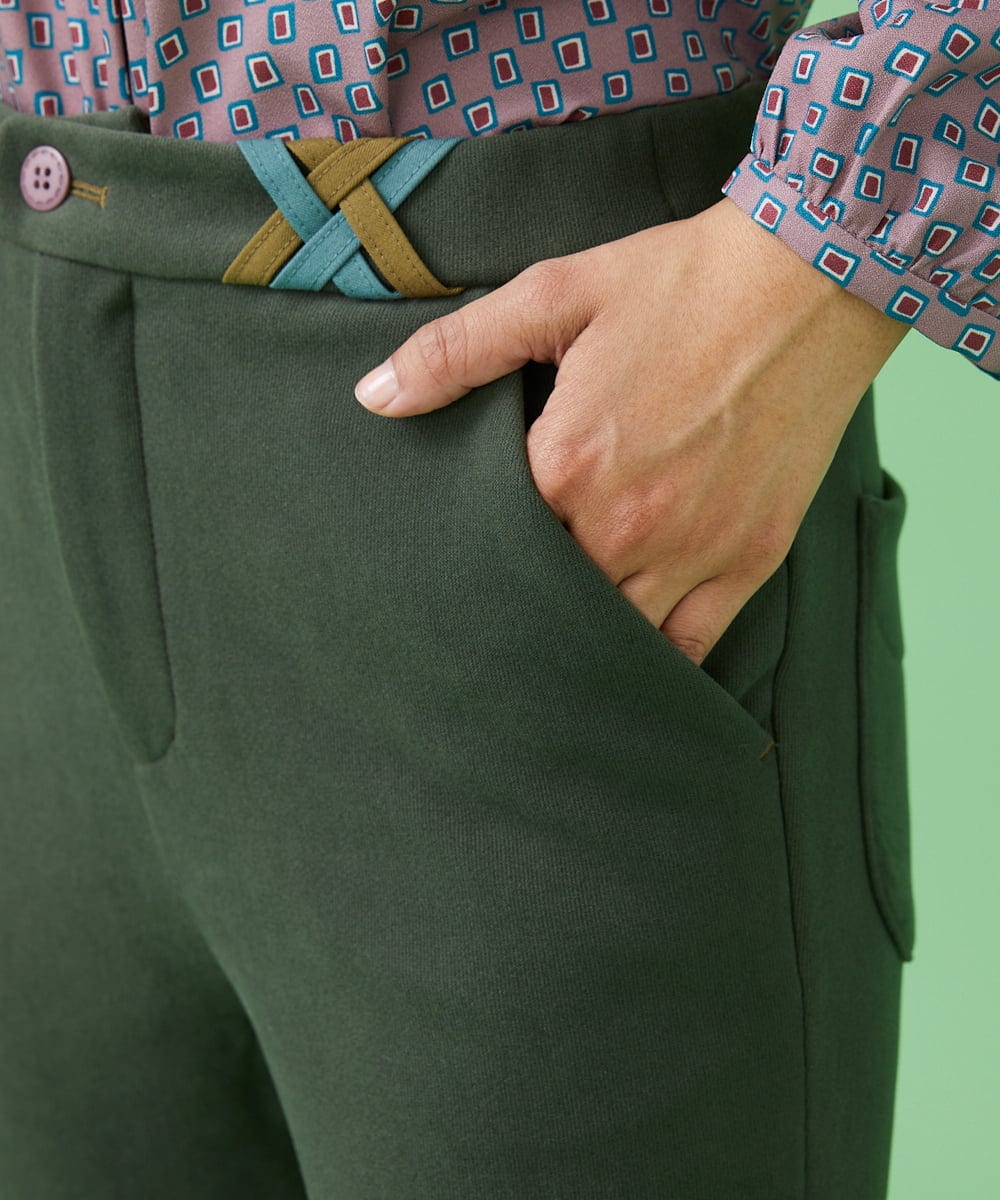 GJLAW45160 Jocomomola(ホコモモラ) Caliente ストレッチパンツ カーキ
