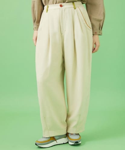 GJLCA31200 Jocomomola ピーチ起毛ワイドパンツ