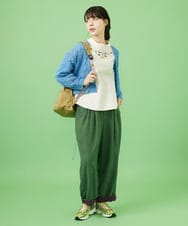 GJLCA31200 Jocomomola(ホコモモラ) ピーチ起毛ワイドパンツ アイボリー