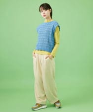 GJLCA31200 Jocomomola(ホコモモラ) ピーチ起毛ワイドパンツ アイボリー