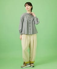 GJLCA31200 Jocomomola(ホコモモラ) ピーチ起毛ワイドパンツ アイボリー