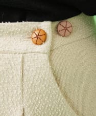 GJLCA50200 Jocomomola(ホコモモラ) カットソーツイード ワイドパンツ ネイビー